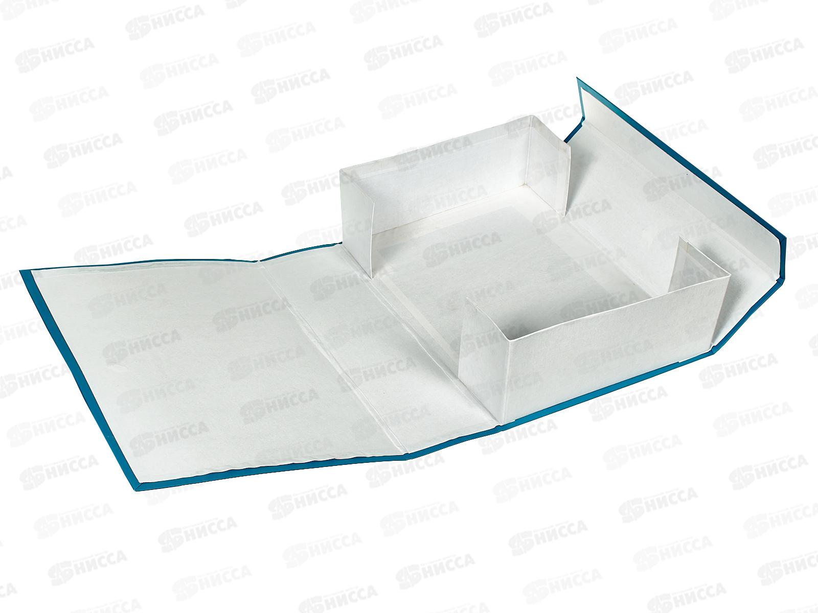 Папка архивная  9см с завязками ПГС бирюзовая *8