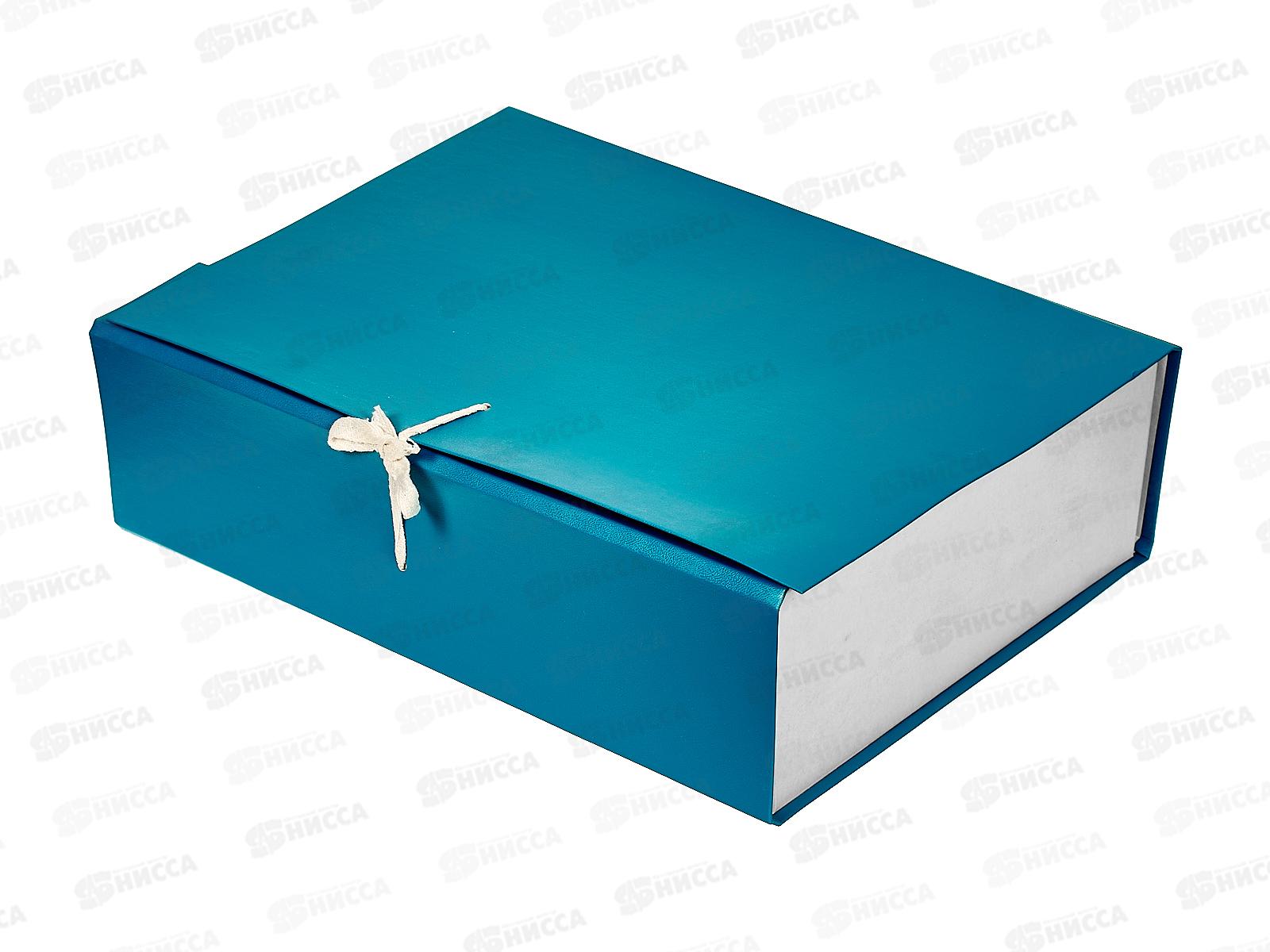 Папка архивная  9см с завязками ПГС бирюзовая *8