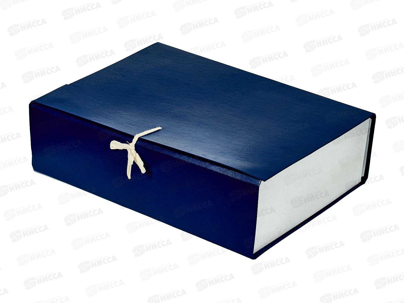 Папка архивная  9см с завязками ПГС синяя *8