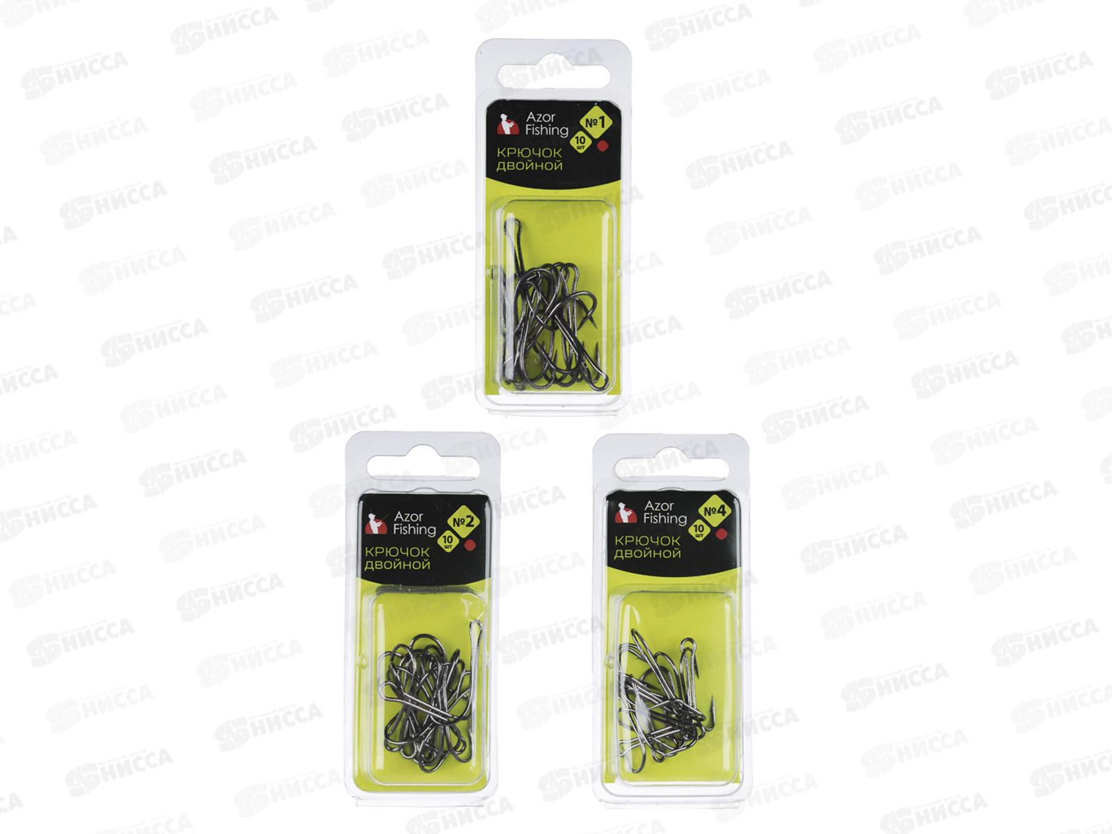 Набор крючков двойных AZOR #4,2,1 черный никель 344-065   г