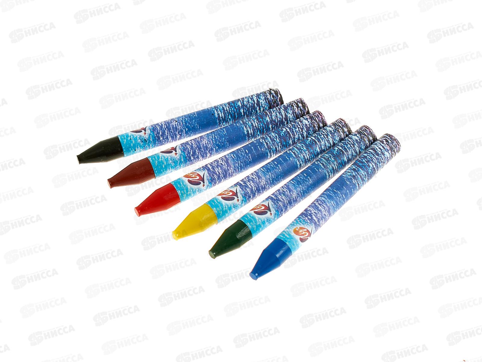 Мелки восковые ЛУЧ Фантазия 6 цветов, масляные, круглые ,25с1519-08*48