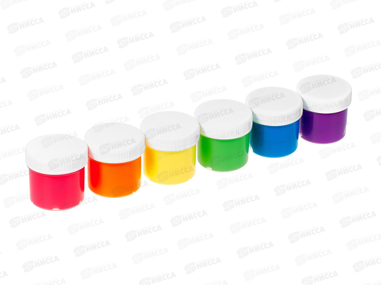 Краски пальчиковые ЛУЧ 6 цветов , флуоресцентные, 40мл, 24с1498-08 *12