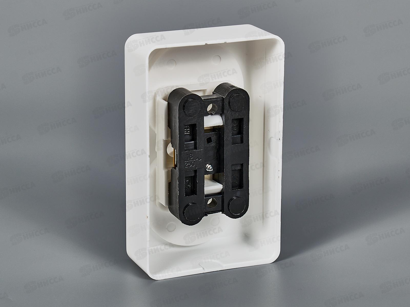 Розетка открытой установки 2-ая п/пруж.конт. РА16-008     52е  *90  ш