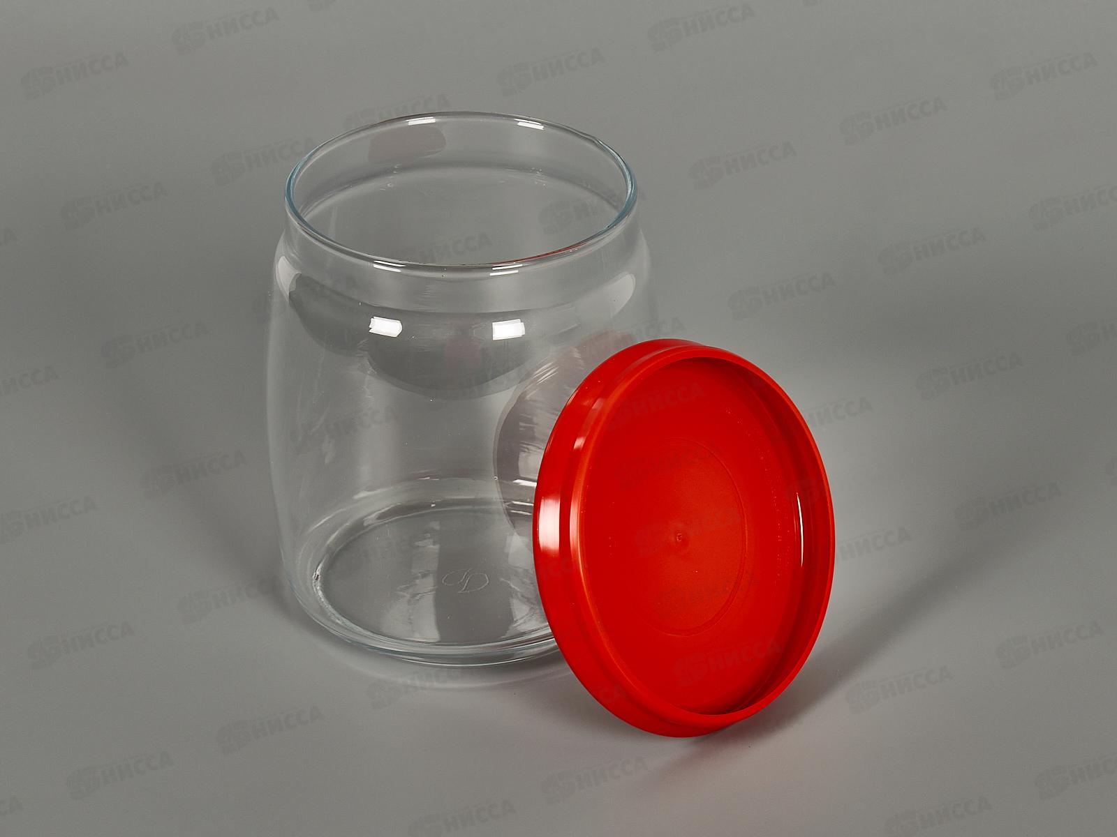 Банка для сыпучих CESNI 940 мл с красной крышкой 43004 R  *6