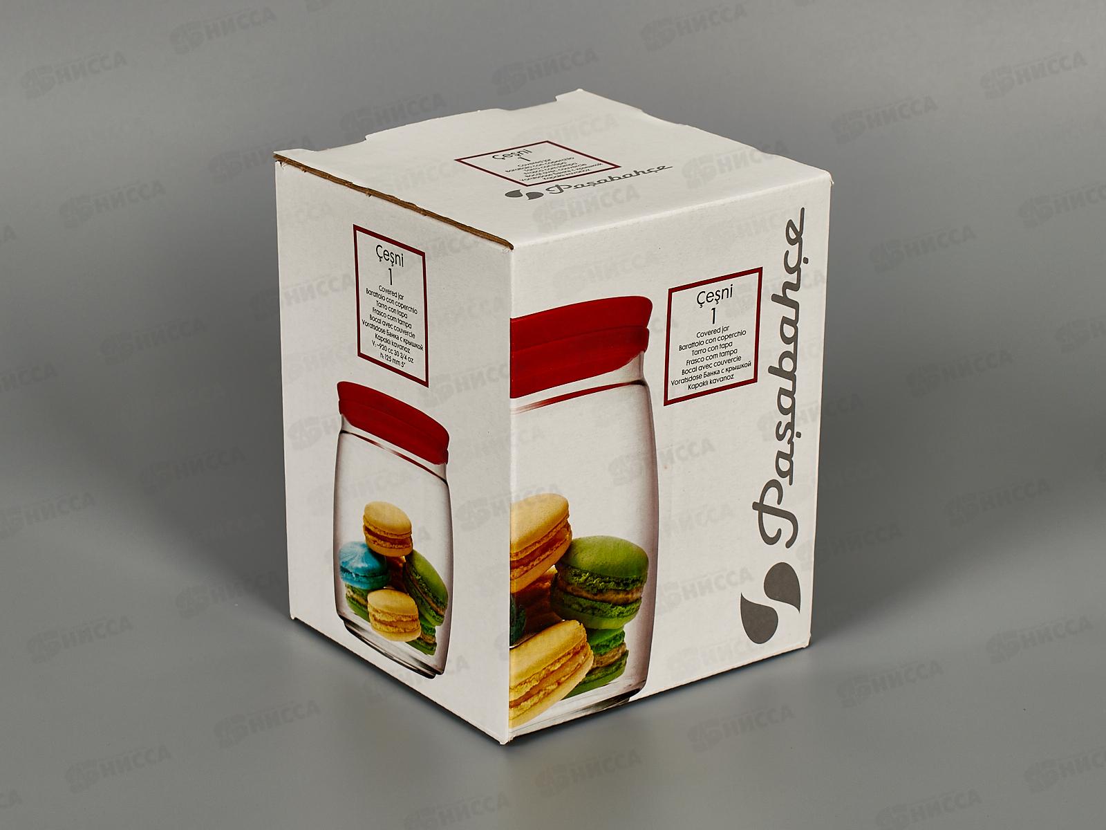 Банка для сыпучих CESNI 940 мл с красной крышкой 43004 R  *6