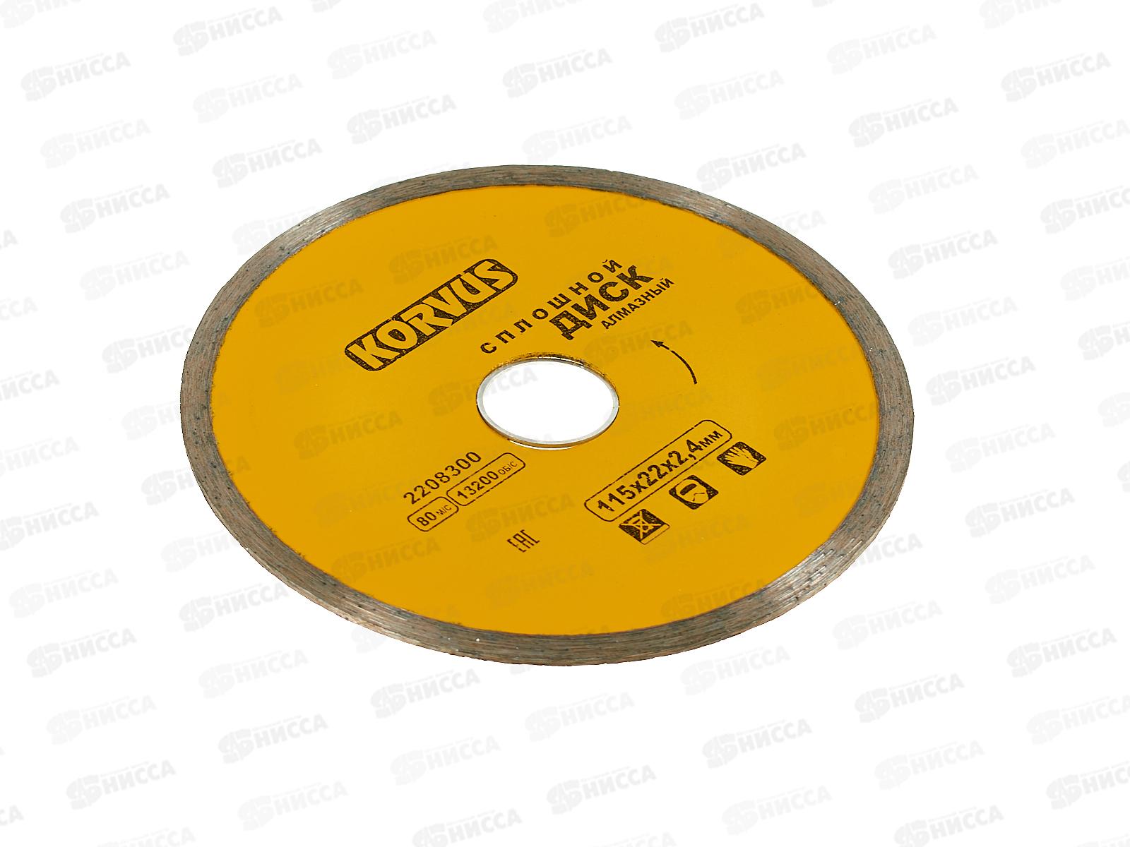 Диск алмазный сплошной 115*2,4*22мм  2208300  Л