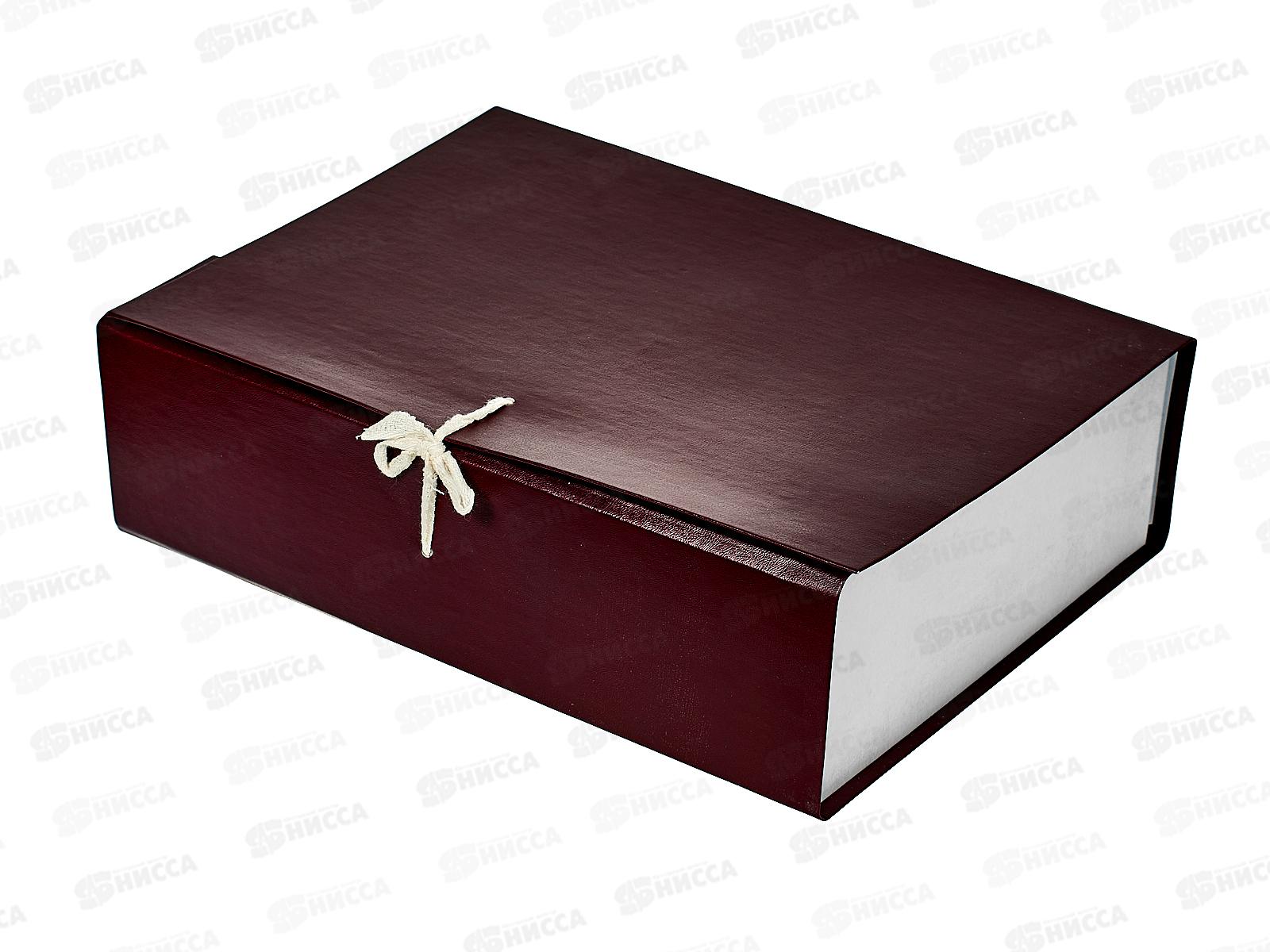 Папка архивная  9см с завязками ПГС бордовая *8