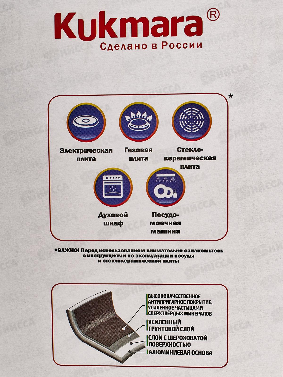 Кастрюля 4,0л стеклянной крышкой антипригарное покрытие к41а *3
