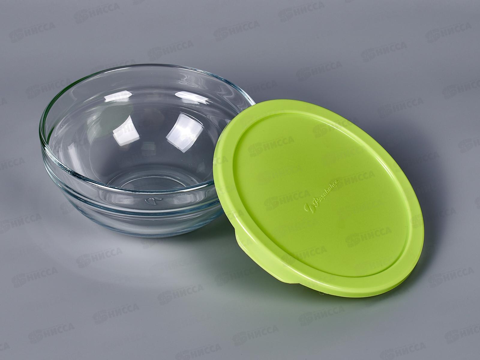 Набор салатников 6пр CHEF&quotS d-140мм с зеленой крышкой 53553 Green *8