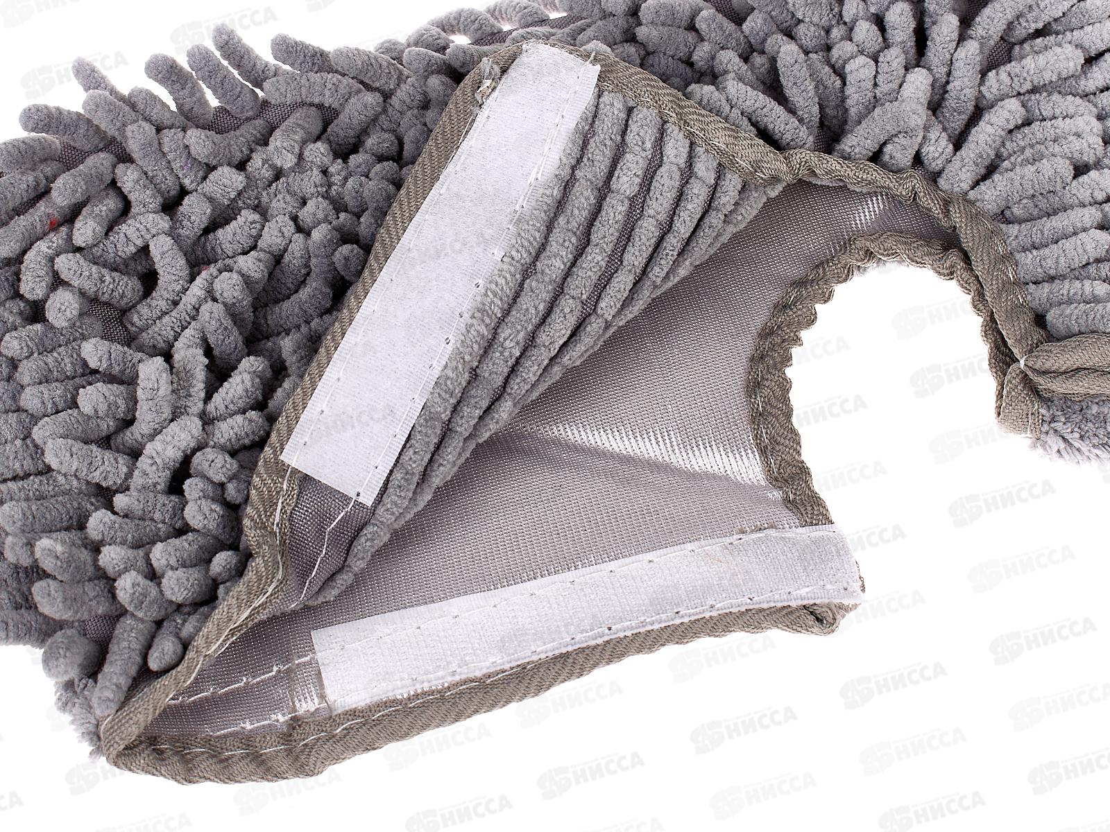 Насадка для швабры 2х-сторонняя Умничка микрофибра+шенилл зеленый KD-8125R *50