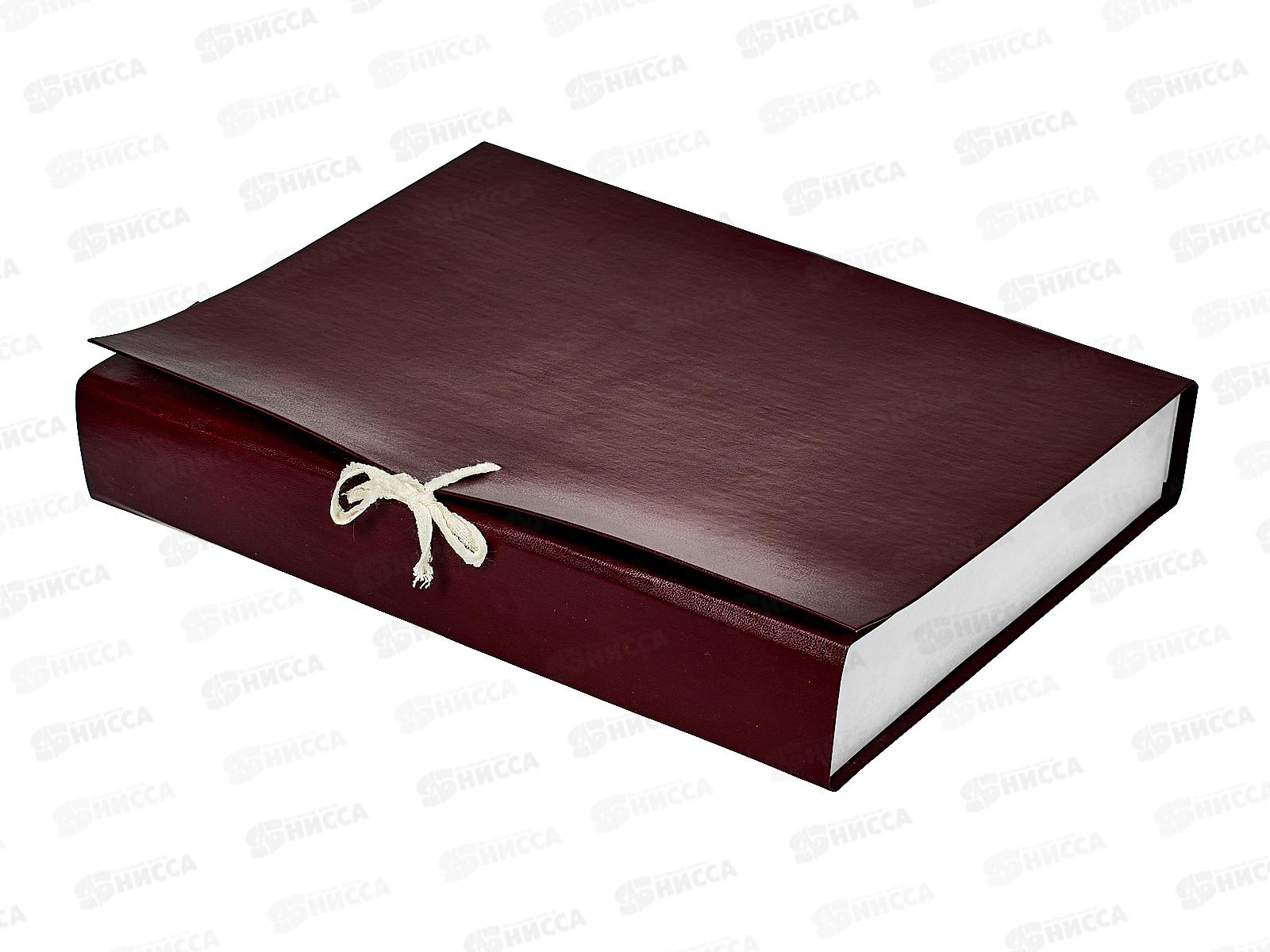 Папка архивная  5см с завязками ПГС бордовая *8