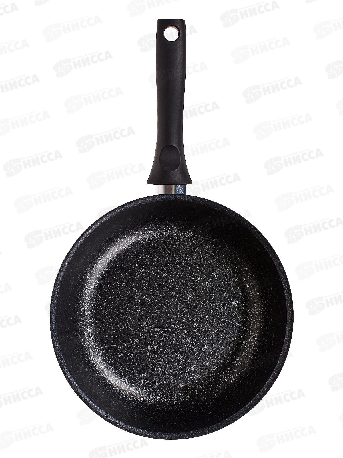 Сковорода 240/60мм с ручкой  антипригарное покрытие (темный мрамор), смт241а *5