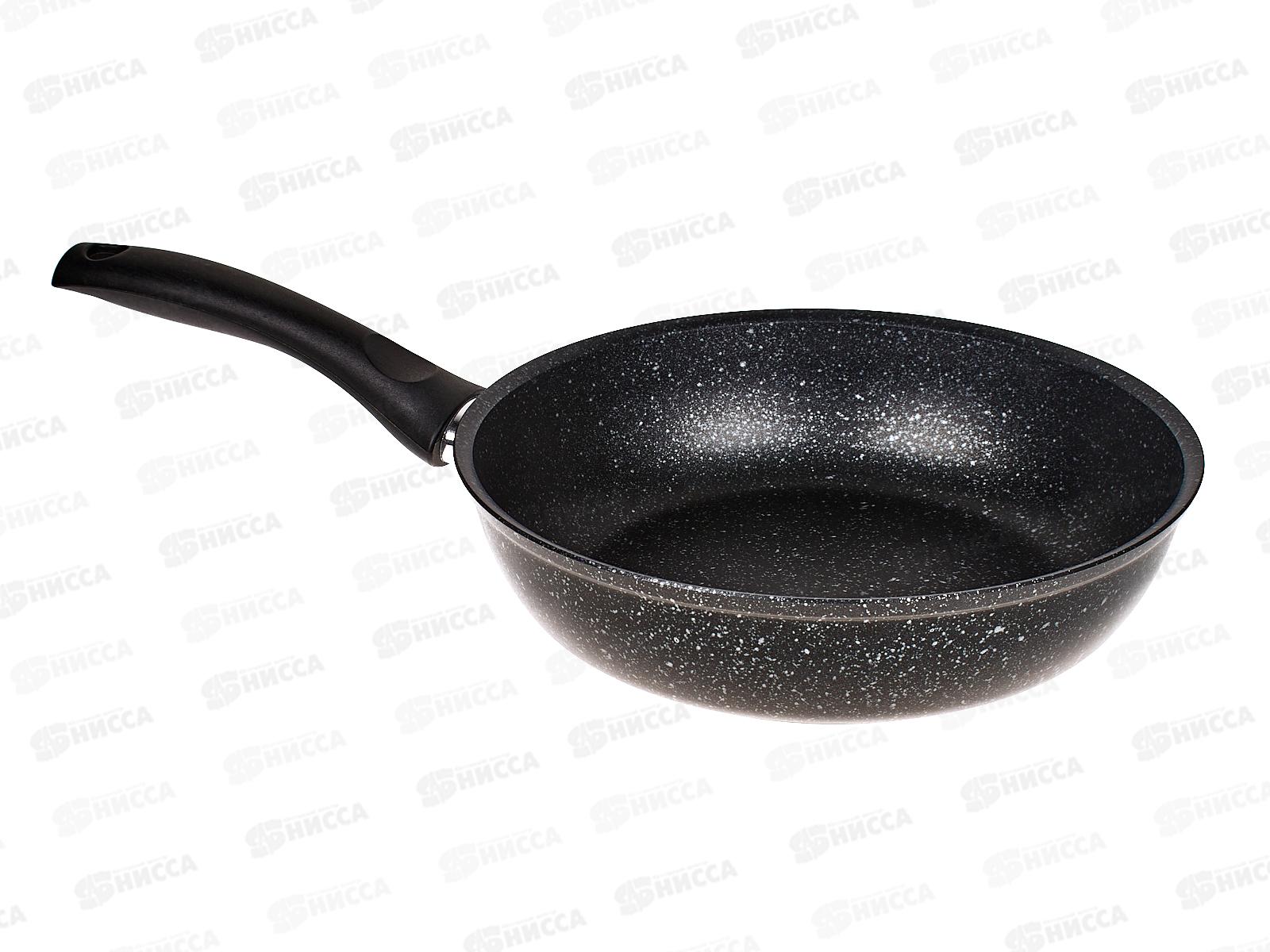 Сковорода 240/60мм с ручкой  антипригарное покрытие (темный мрамор), смт241а *5