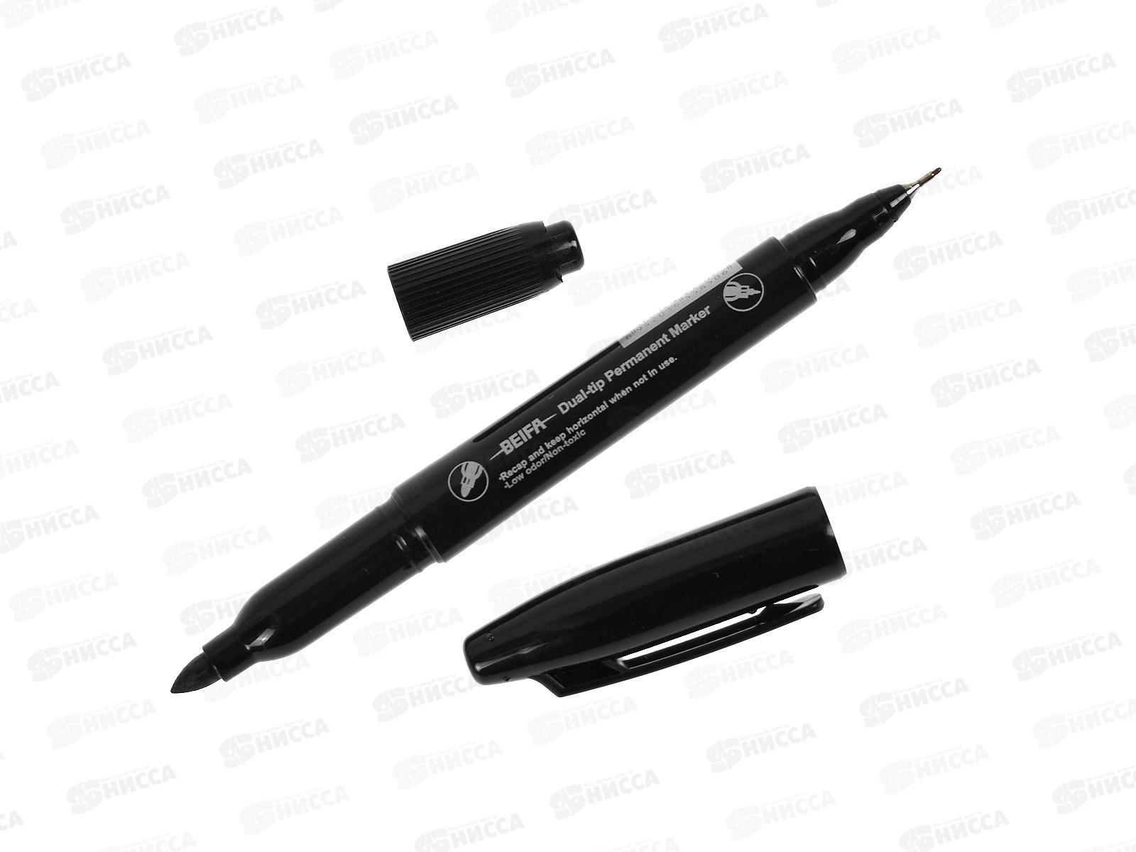 Маркер BEIFA  2-х сторонний  черный, PY1082D *12/144/1728