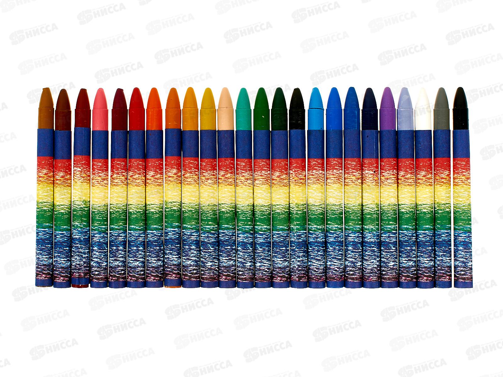 Мелки восковые ЛУЧ Классика 24 цвета, круглые, картонная упаковка, 12с862-08 *24