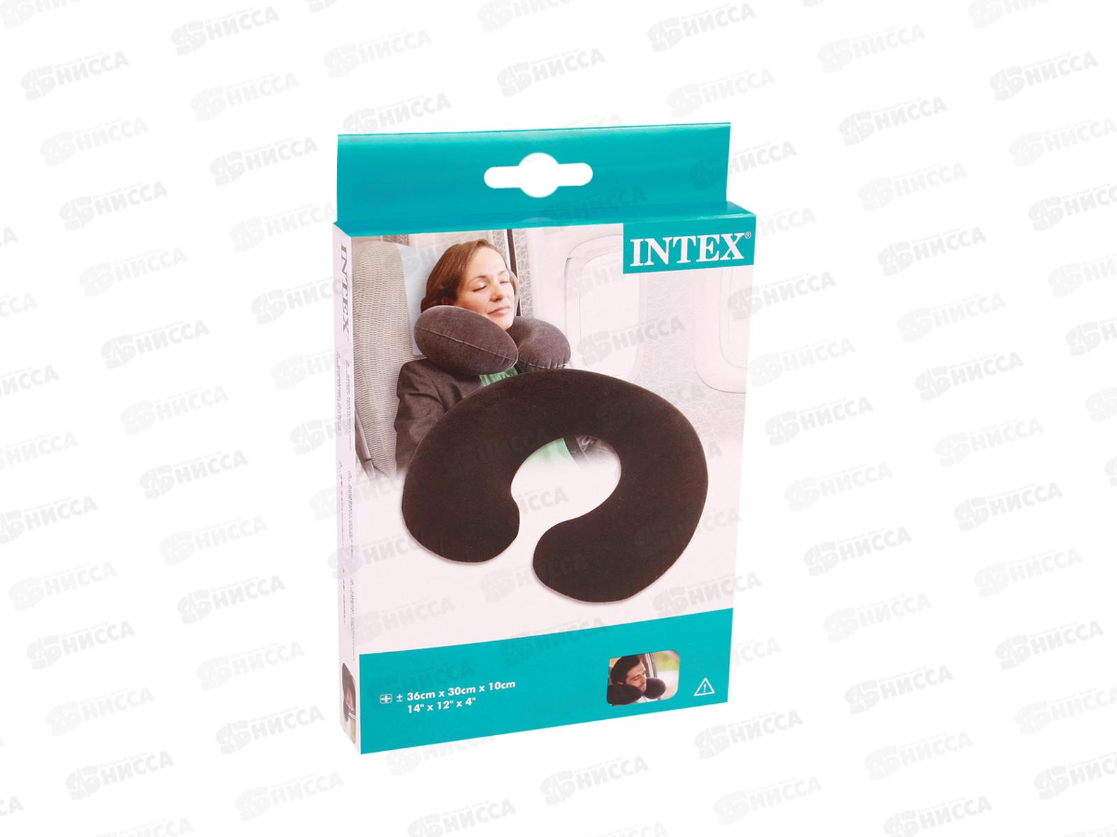 Подушка флок 68675, 36х30х10см, дорожная INTEX  *36