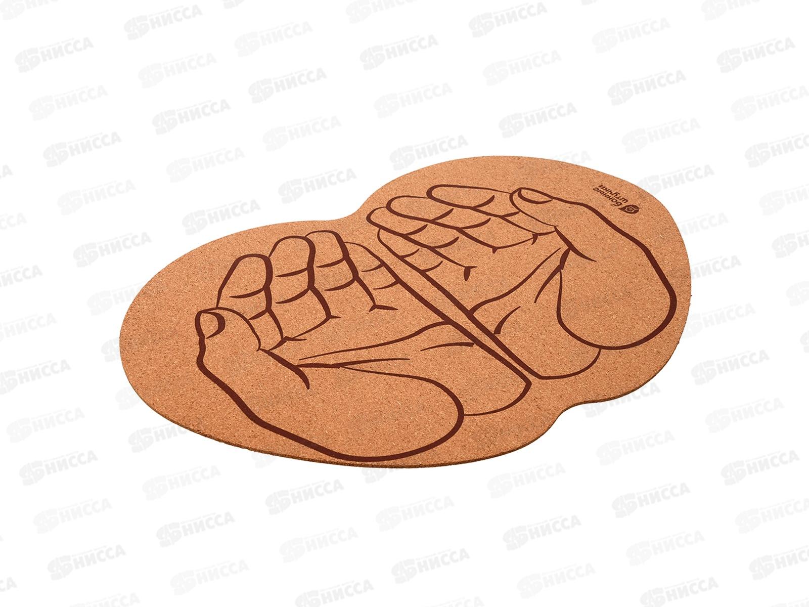 Коврик для бани и сауны &quotЛадони&quot пробковый 43*30см &quotБанные штучки&quot *12