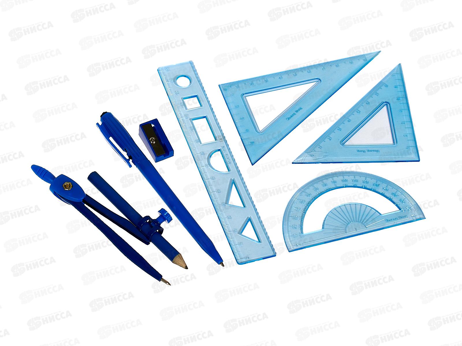 Готовальня 8 предметов , пластиковый прозрачный корпус , МС-1228 *12/144