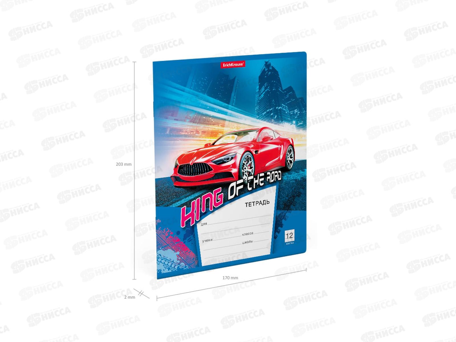 Тетрадь 12 листов клетка ПОЛИ Автосияние, 39895 *10/280