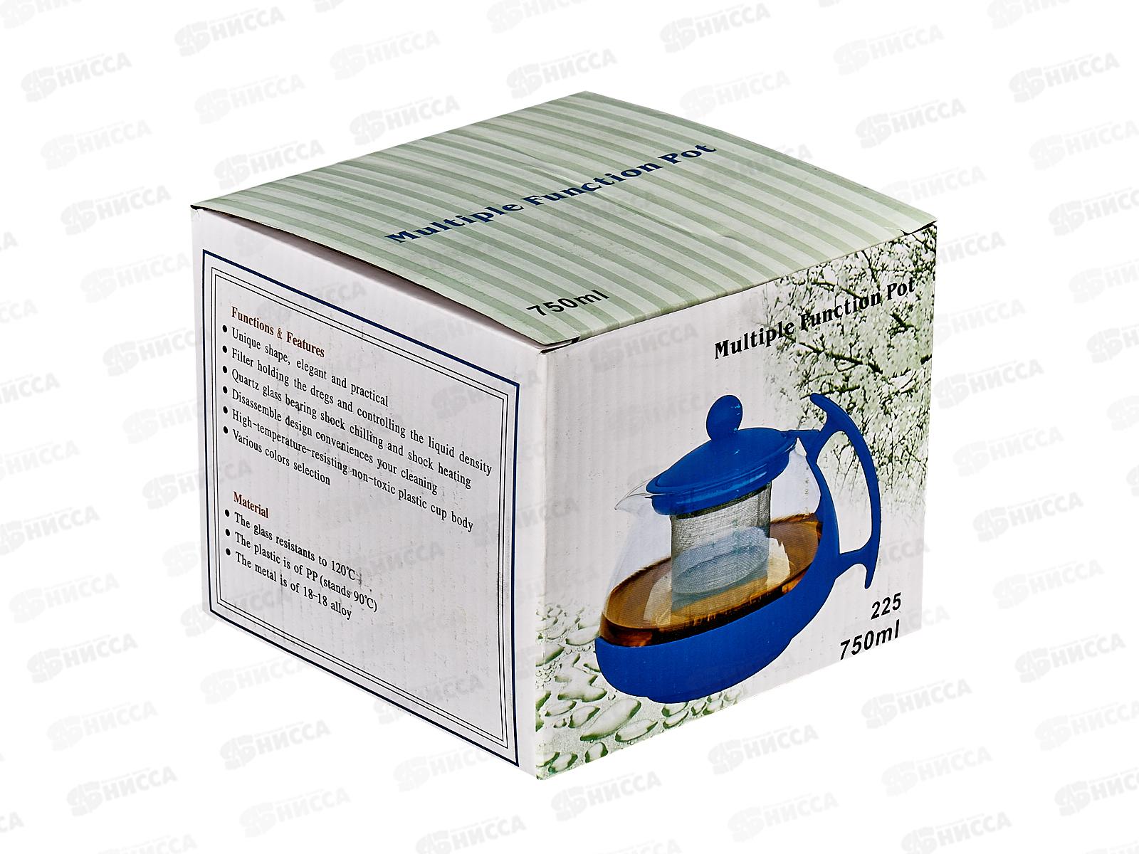 Чайник заварочный 750 мл, стекло, AL-55360 *36