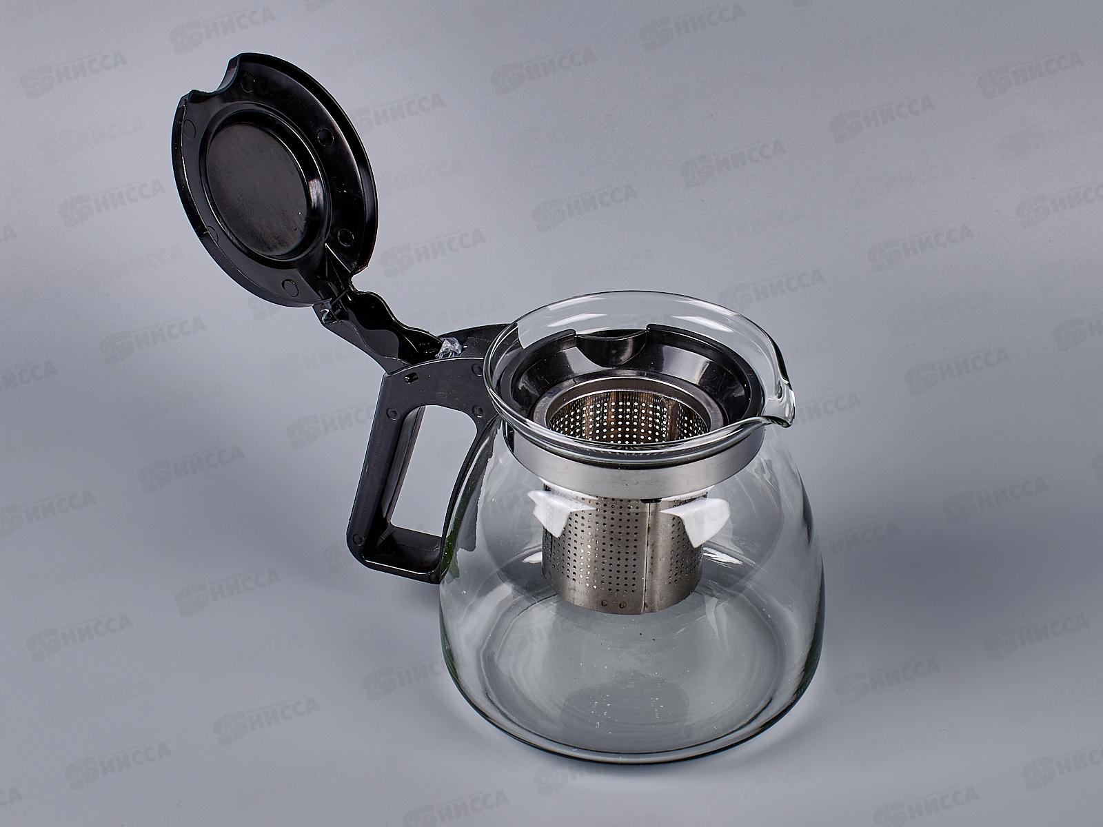 Чайник заварочный 1100 мл., стекло, + 4 кружки, AL-55384 *24