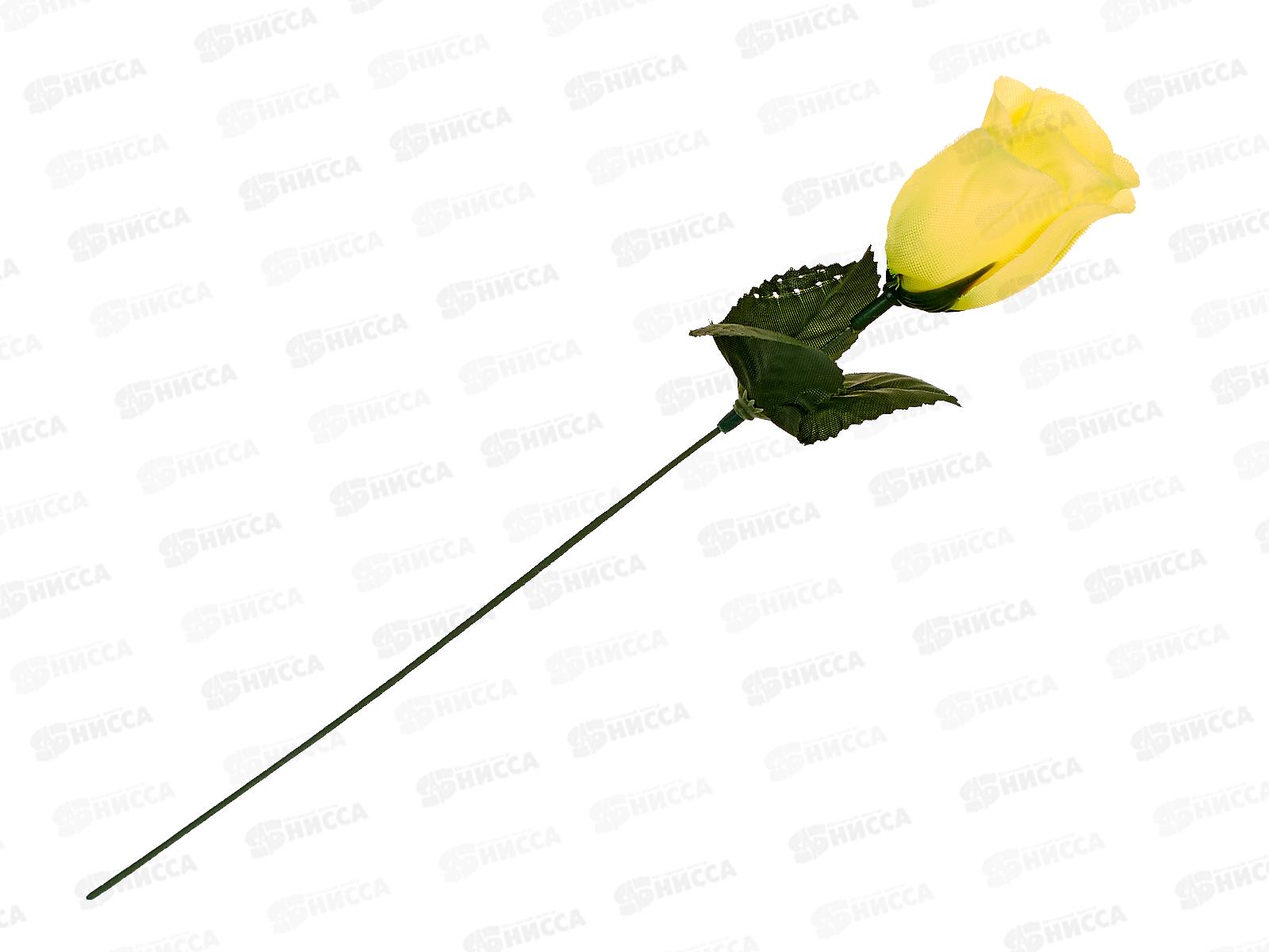 Цветы искусственные 23см роза желтая 1376815*20