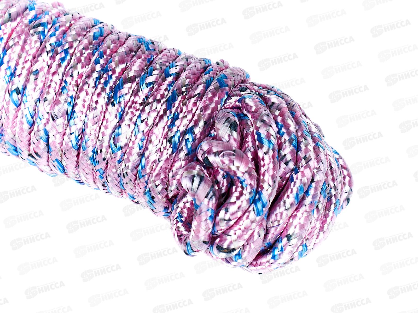 Веревка бельевая 15м х 5мм, цвет в ассортименте, AL-240 *12/144