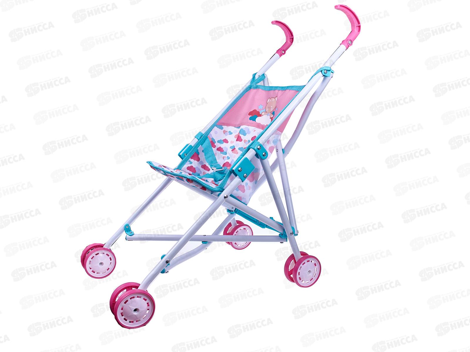 Коляска кукольная 886АС трость металлическая с белой рамой в/п  *12   гб