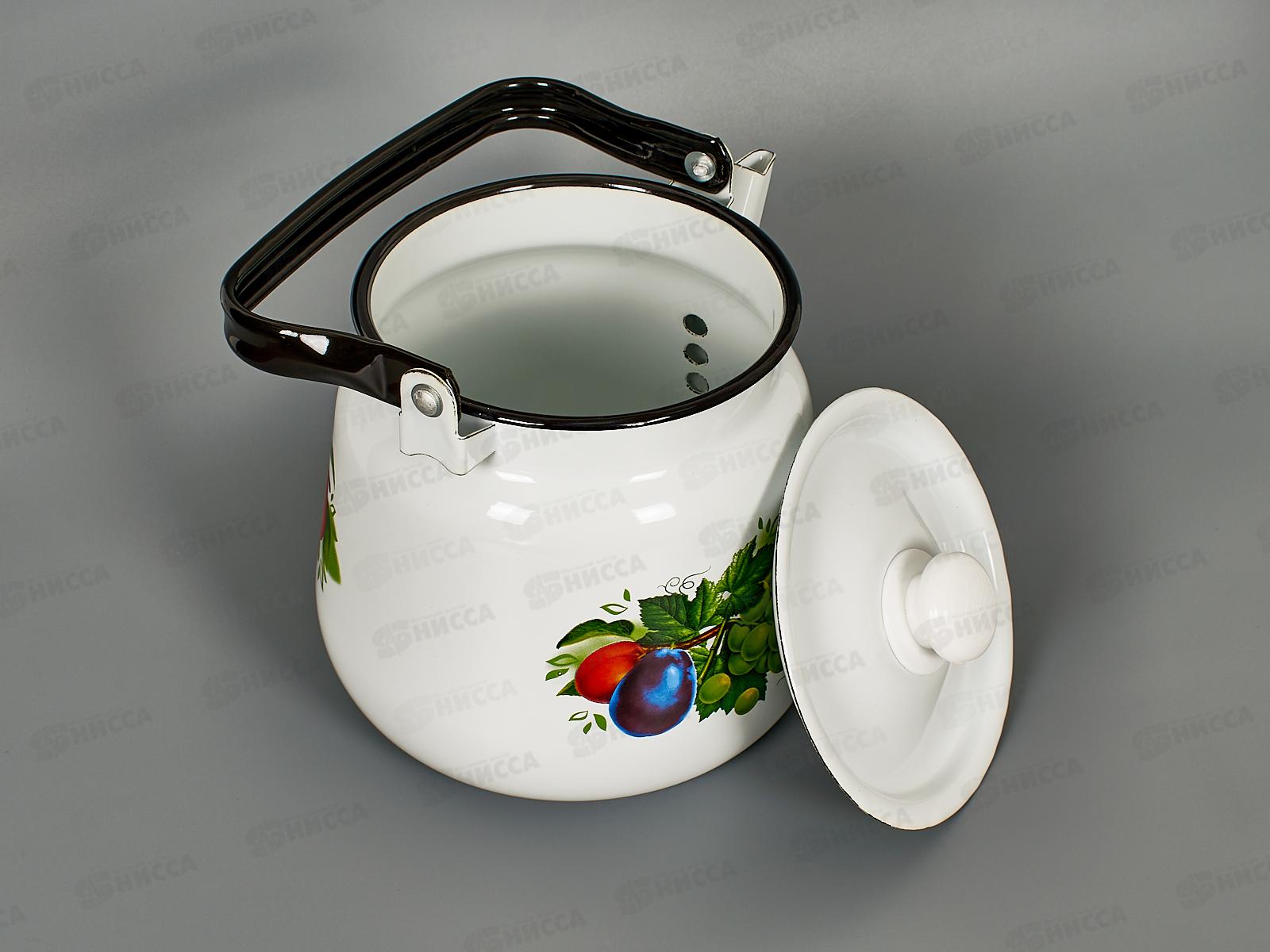 Чайник 3,5л декорированный Дар лета белый с кнопкой С2716.3*63