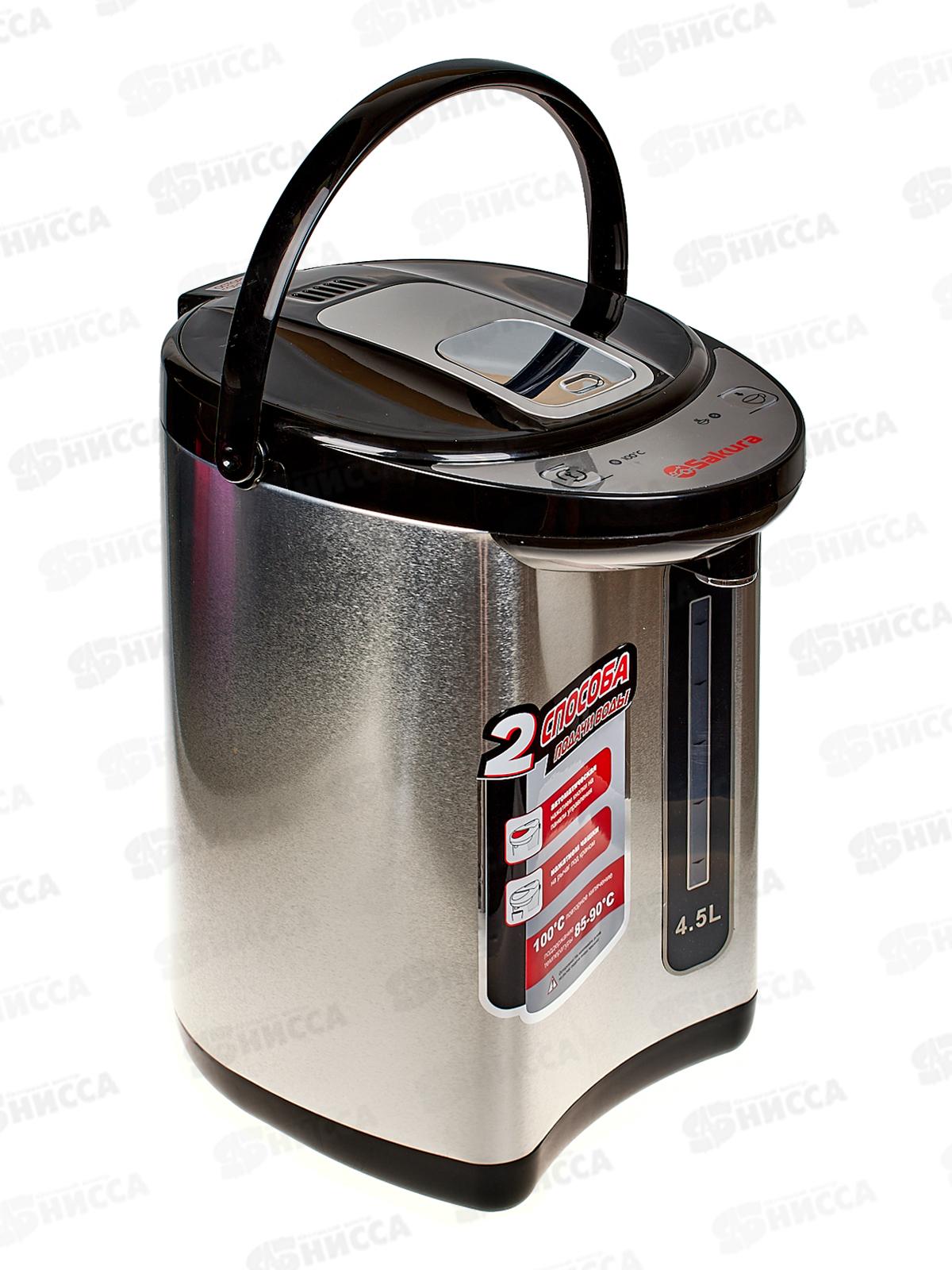 Термопот SA-314BS 4,5л нержавеющая сталь черный