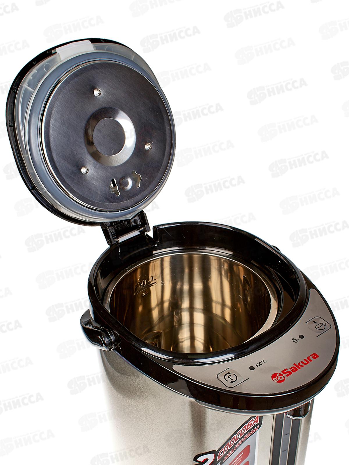 Термопот SA-314BS 4,5л нержавеющая сталь черный