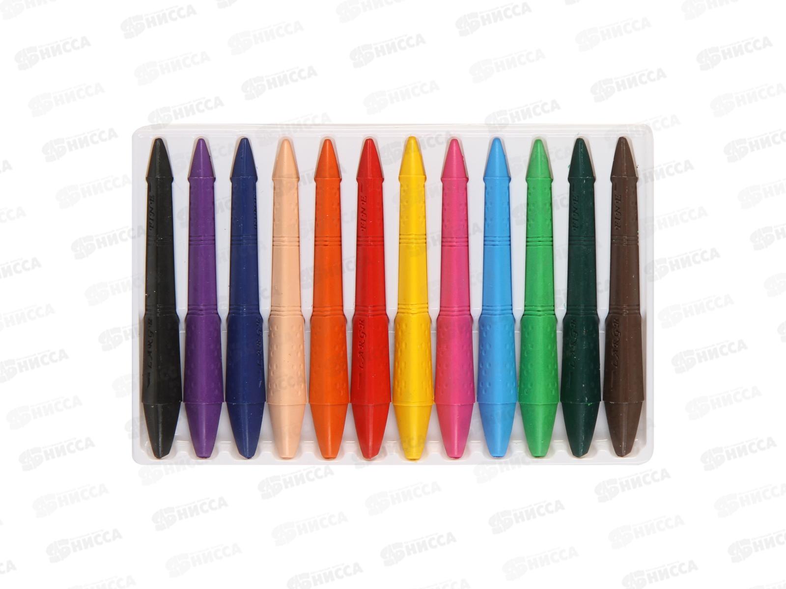 Карандаши восковые 12 цветов  Каляка-Маляка, трехгранные , КПКМ12 *24/144