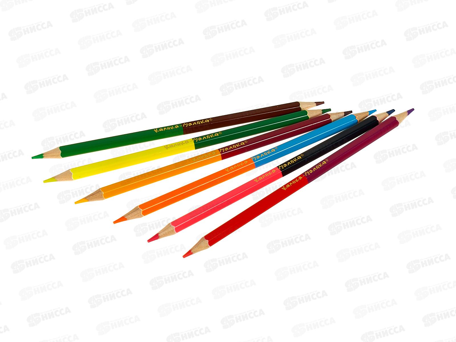 Карандаши двухцветные  Каляка-Маляка  6 штук 12 цветов , КДКМ12 *24