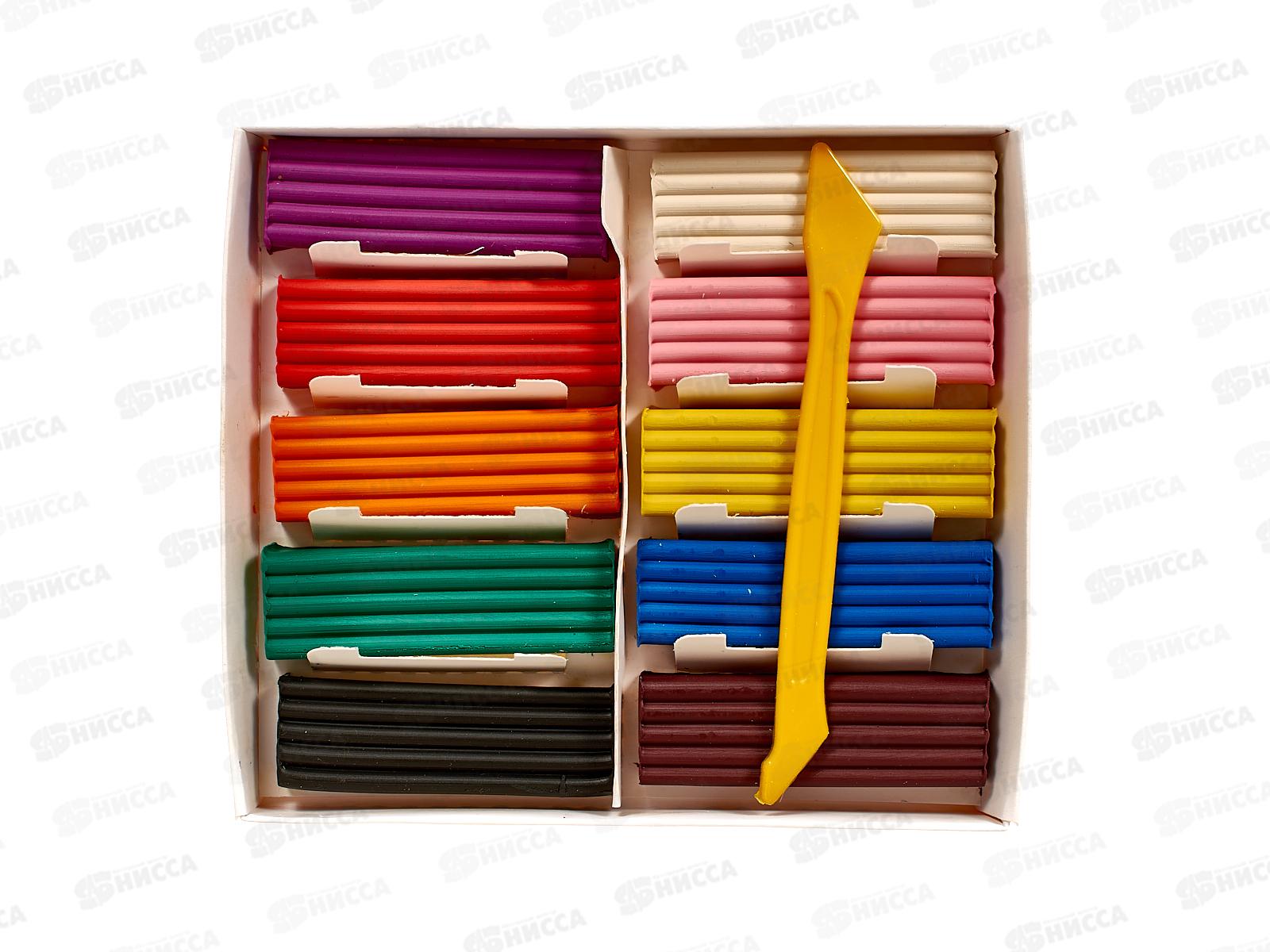 Пластилин 10 цветов 150 грамм Каляка-Маляка со стеком, ПКМ10 *38