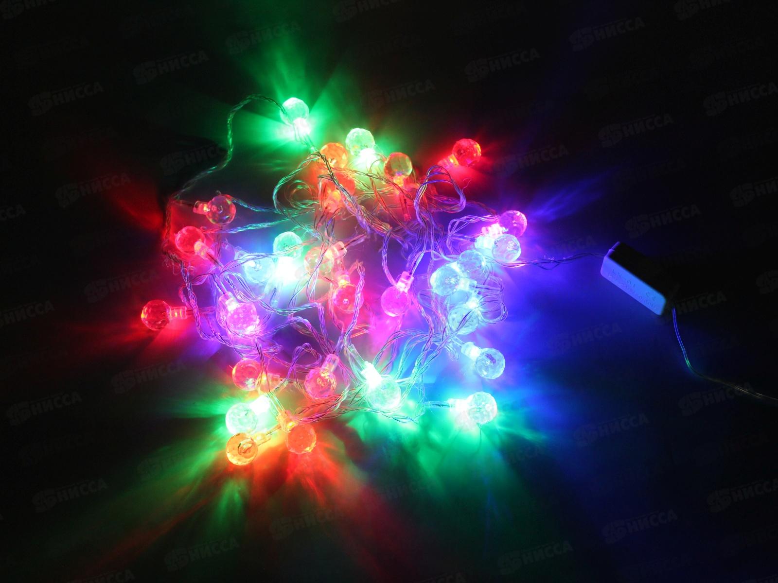 Гирлянда электрическая, новогодняя 4,5 м., 28 диодов, прозрач. провод, разноцв., 220В, 50Гц, AL-3723 *150