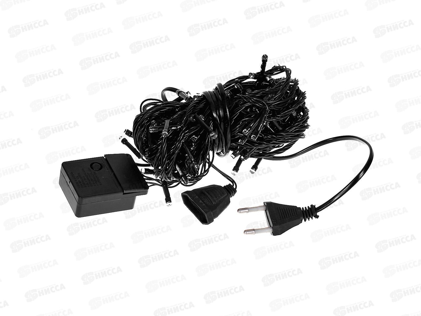 Гирлянда электрическая, новогодняя 9,3 м., 100 диодов, черный провод, красный цв., 220В, 50Гц, AL-3724-2 *100