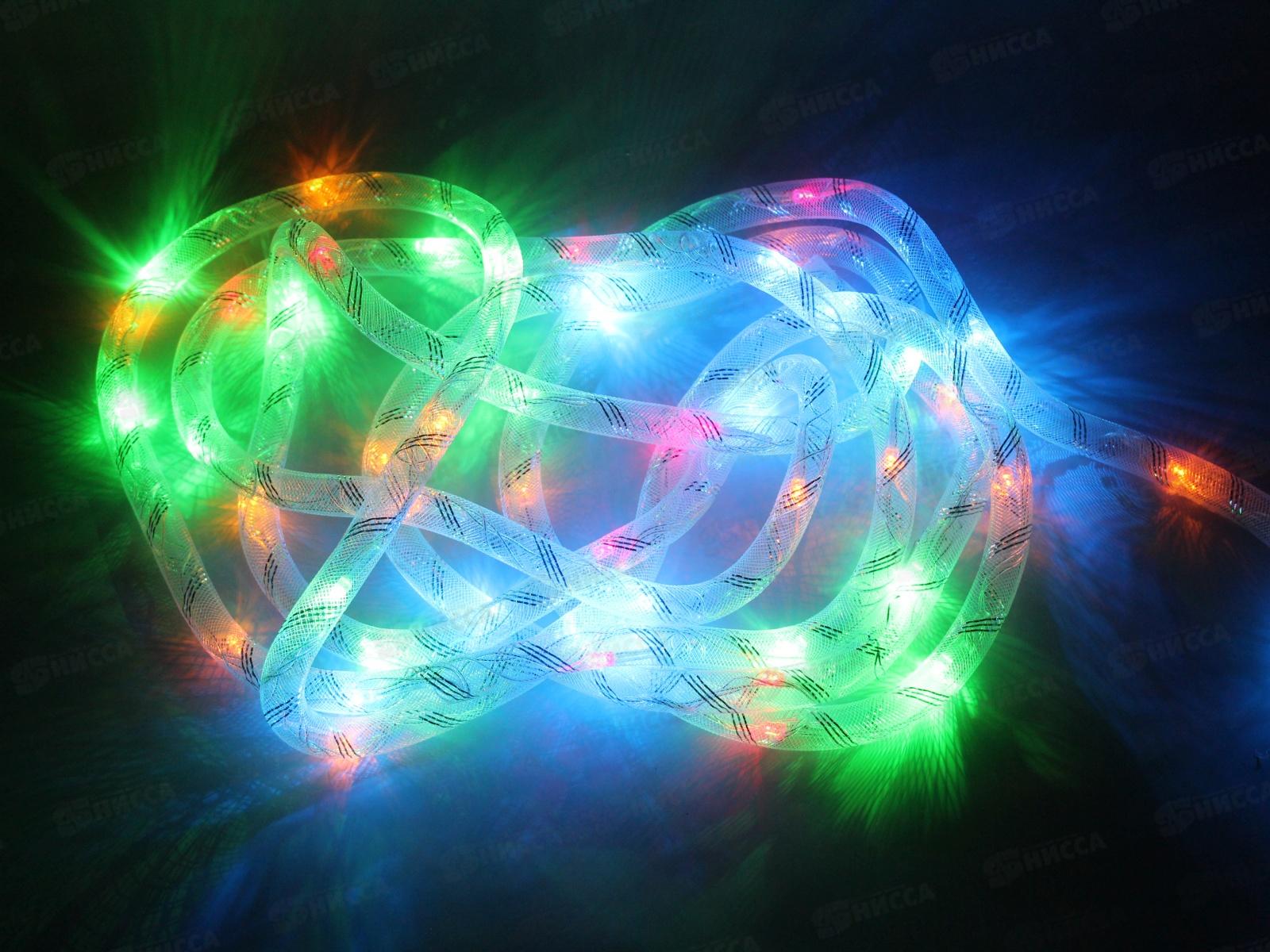 Гирлянда электрическая, новогодняя 5,0 м., LED диоды,прозрач. провод, разноцв., 220В, 50Гц, AL-3733 *100