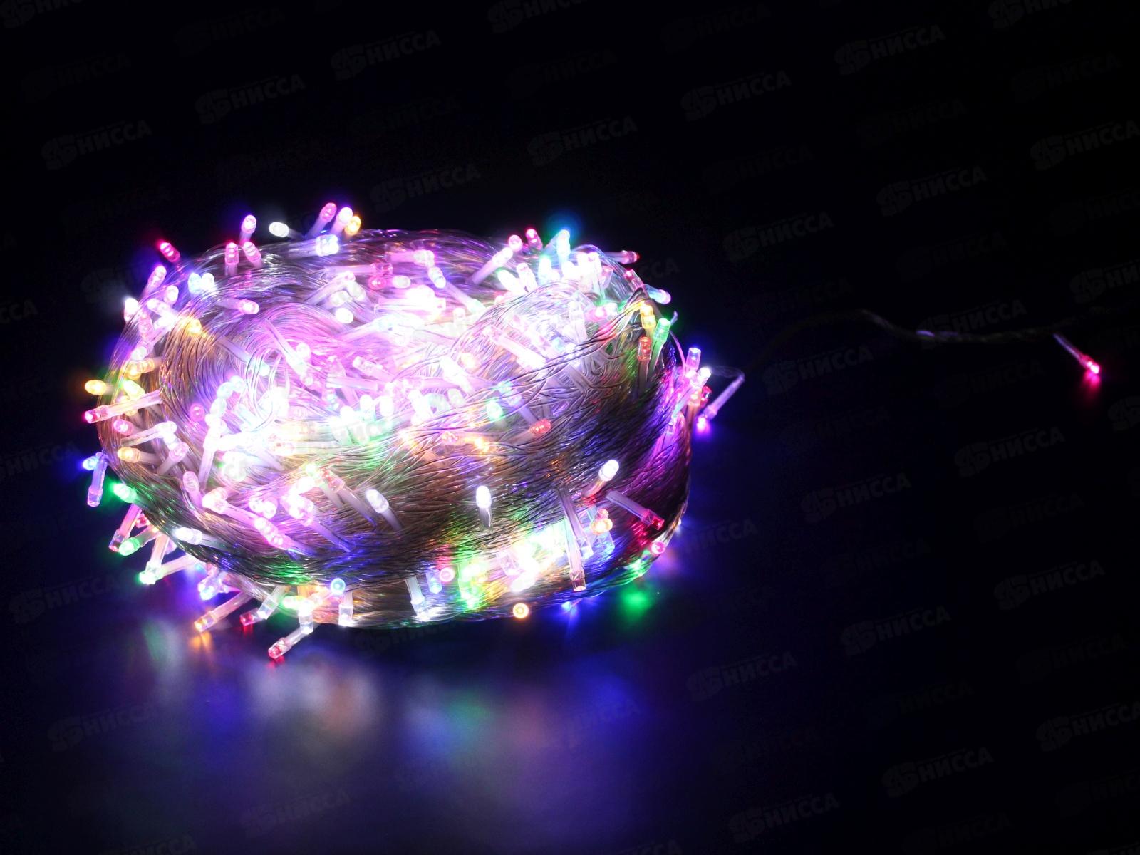 Гирлянда электрическая, новогодняя 100 м., 600 диодов, прозрач. провод, разноцв., 220В, 50Гц, AL-3737 *20