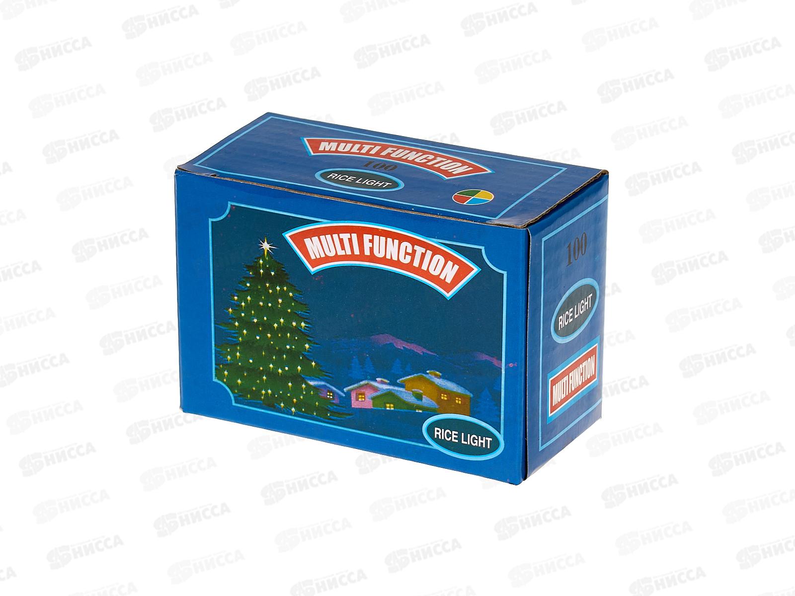 Гирлянда электрическая, новогодняя 4,0 м., 100 ламп, черный провод, разноцв., 220В, 50Гц, AL-8007-2 *100