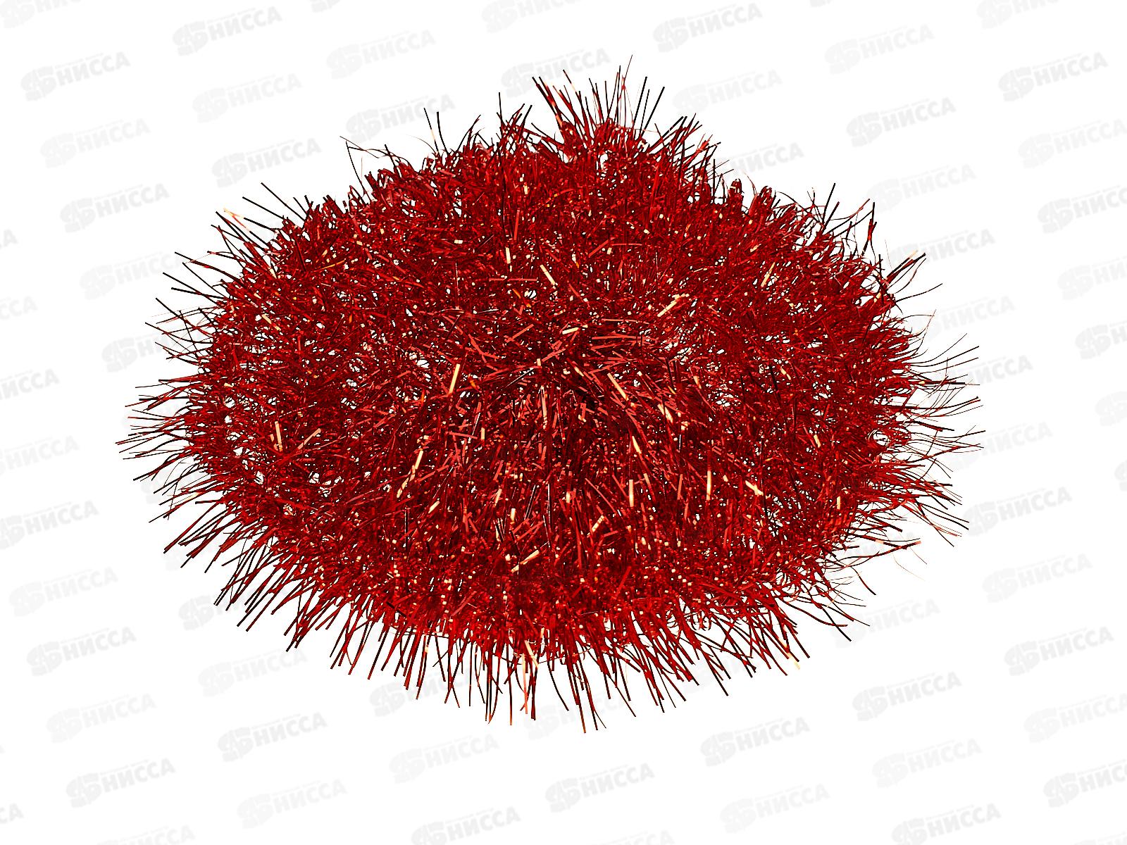 Новогоднее украшение: Мишура, 6см. х 2м., AL-8107 красный *1200