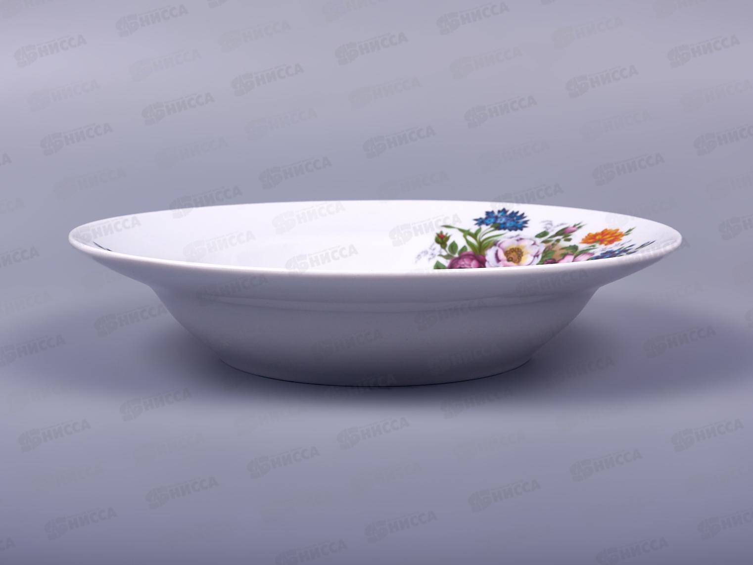 Тарелка глубокая 240мм фарфор Идиллия Букет цветов 4С0172 *12