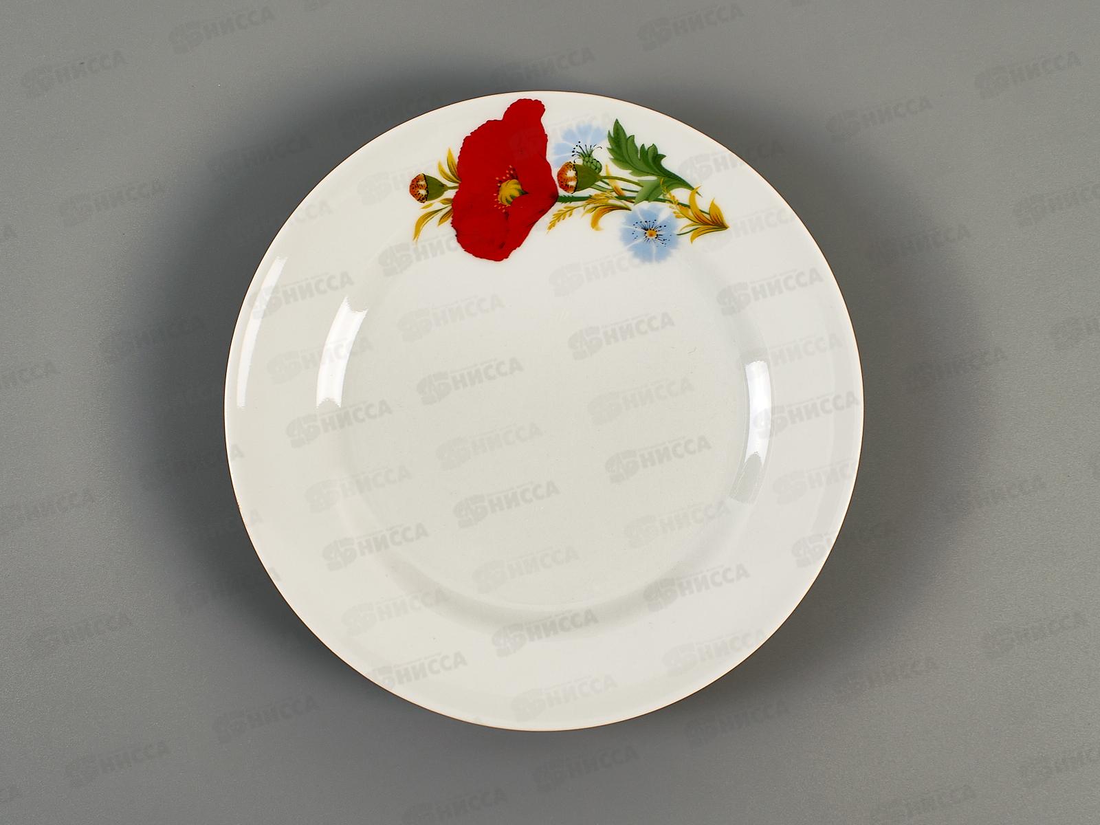 Тарелка мелкая 170мм фарфор Идиллия Маки красные 4С0328 *20