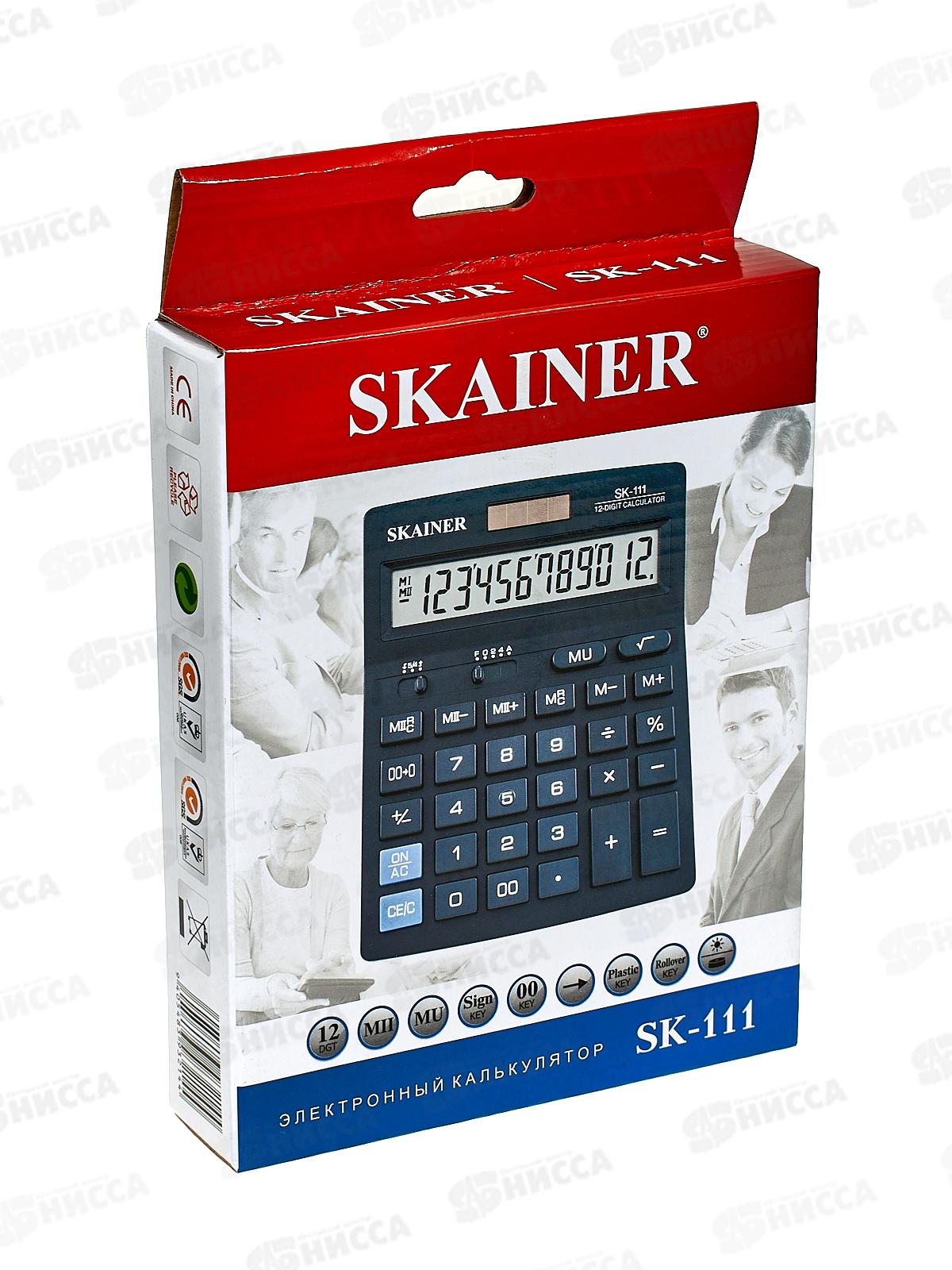 Калькулятор SKAINER SK-111 12 разрядный , настольный , черный *10/40