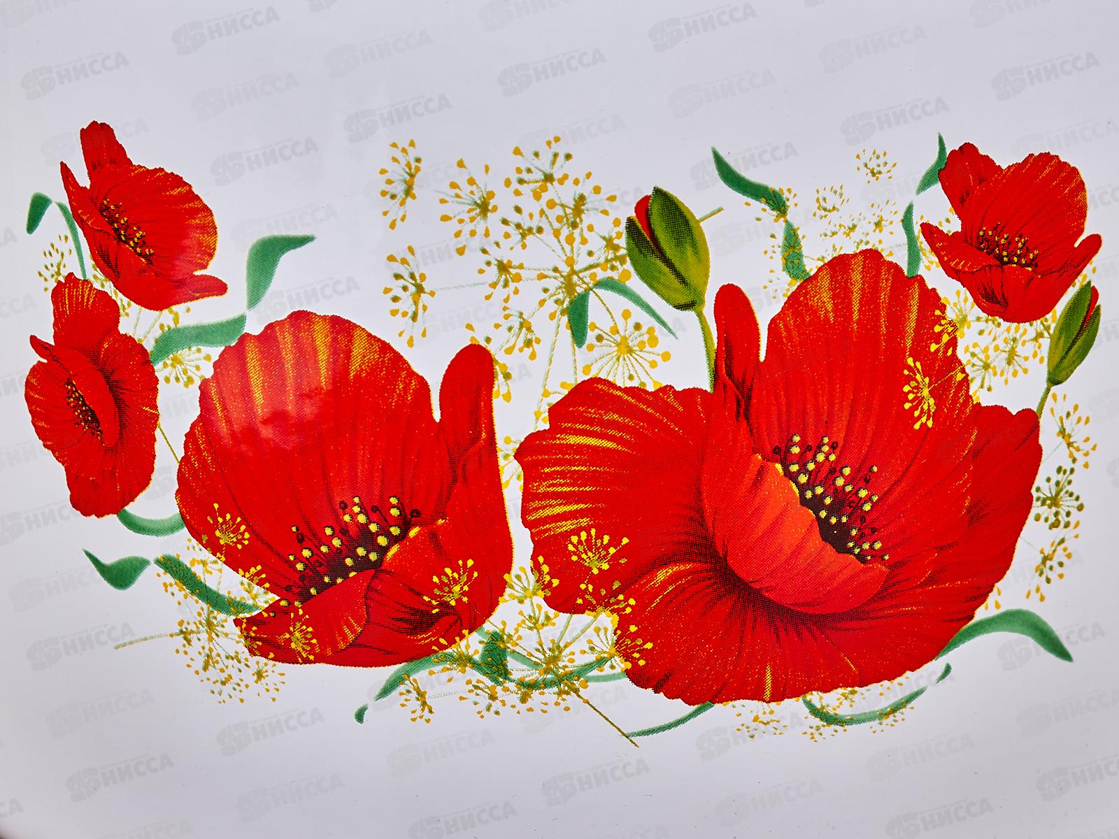 Кастрюля 3,5л цилиндрическая декорированная Маки с петлёй С1612*67 *4