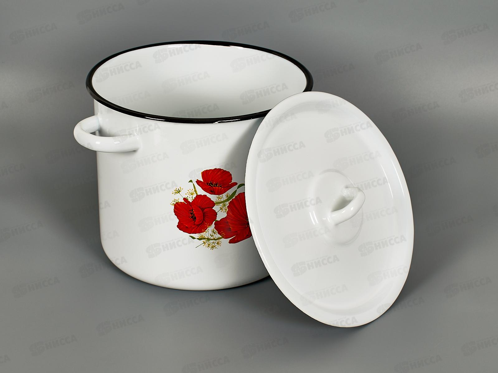 Кастрюля 5,5л цилиндрическая декорированная Маки с петлей С1617*67 *4