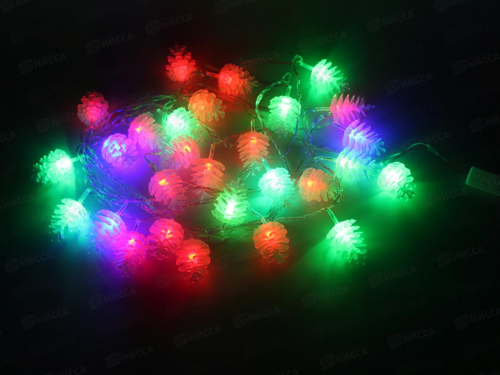 Гирлянда электрическая, новогодняя 4,5 м., 28 диодов, прозрач. провод, разноцв., 220В, 50Гц, AL-3717 *100