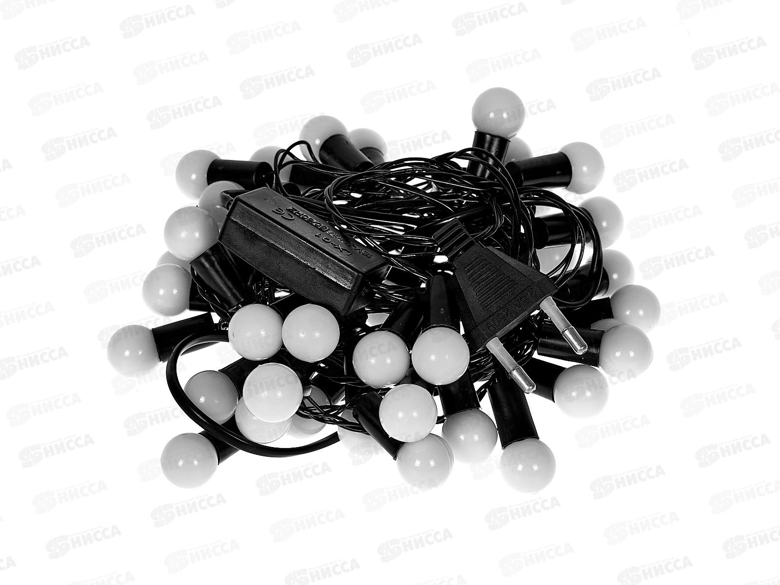 Гирлянда электрическая, новогодняя 5 м., 40 диодов, черный провод, разноцв., 220В, 50Гц, AL-3738 *100