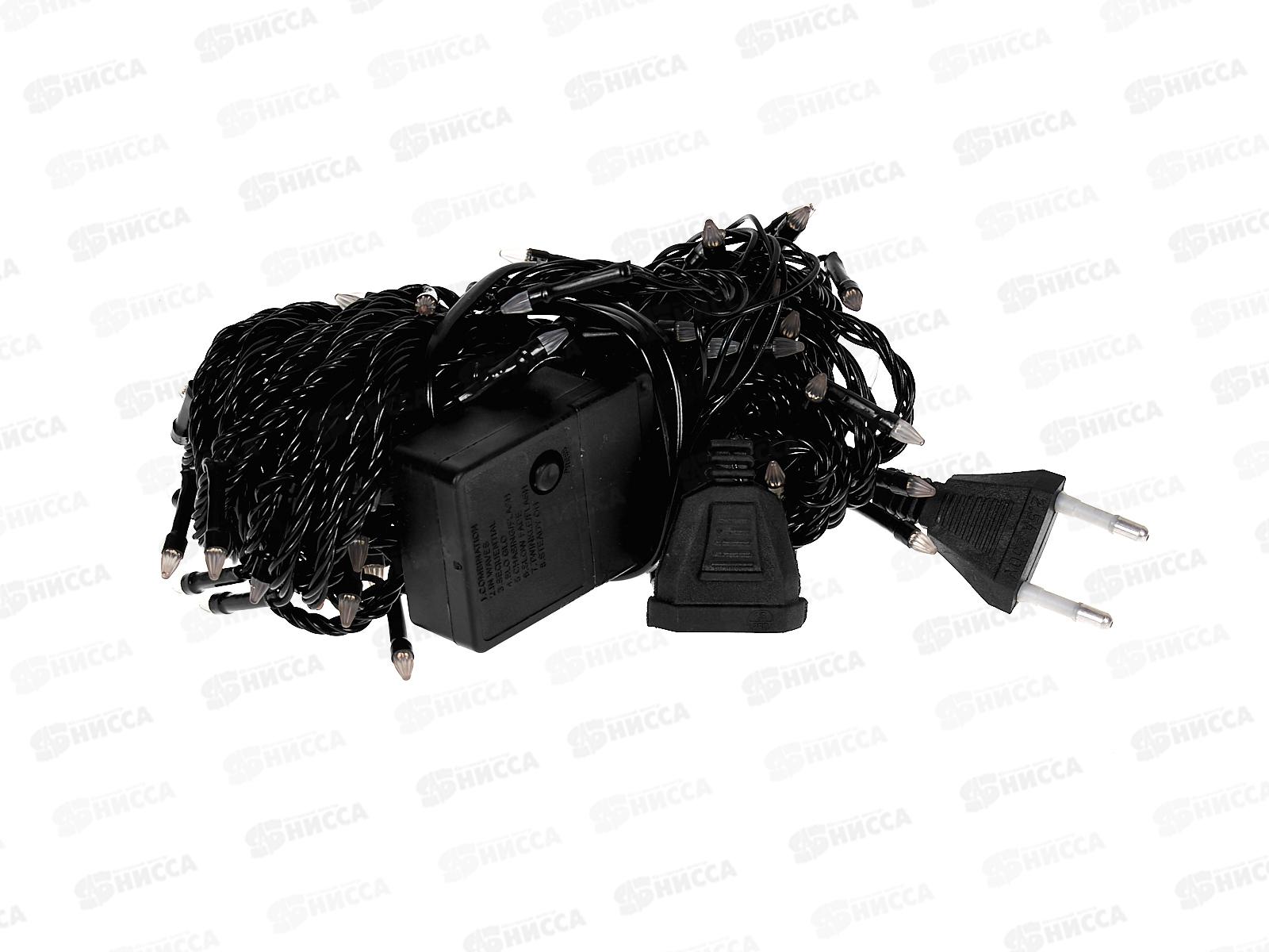 Гирлянда электрическая, новогодняя 9,3 м., 100 диодов, черный провод, фиолетовый цв., 220В, 50Гц, AL-3725-3 *100