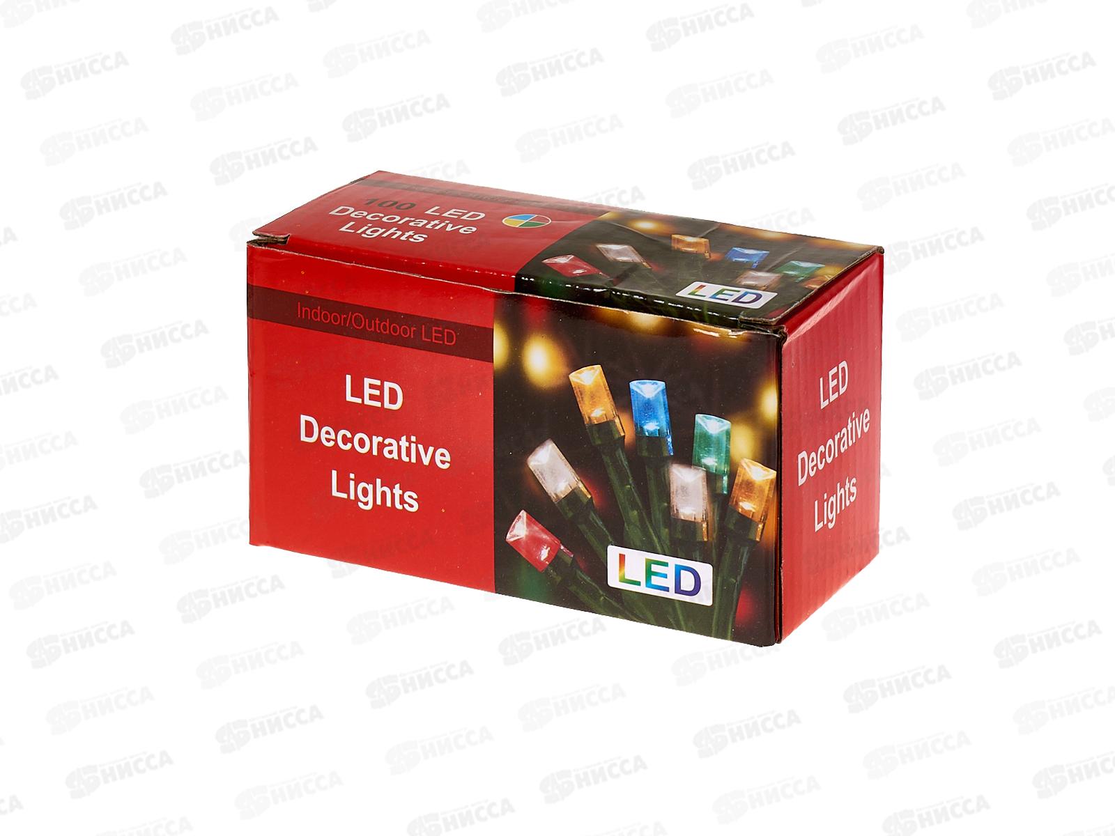 Гирлянда электрическая, новогодняя 9,3 м., 100 диодов, черный провод, фиолетовый цв., 220В, 50Гц, AL-3725-3 *100