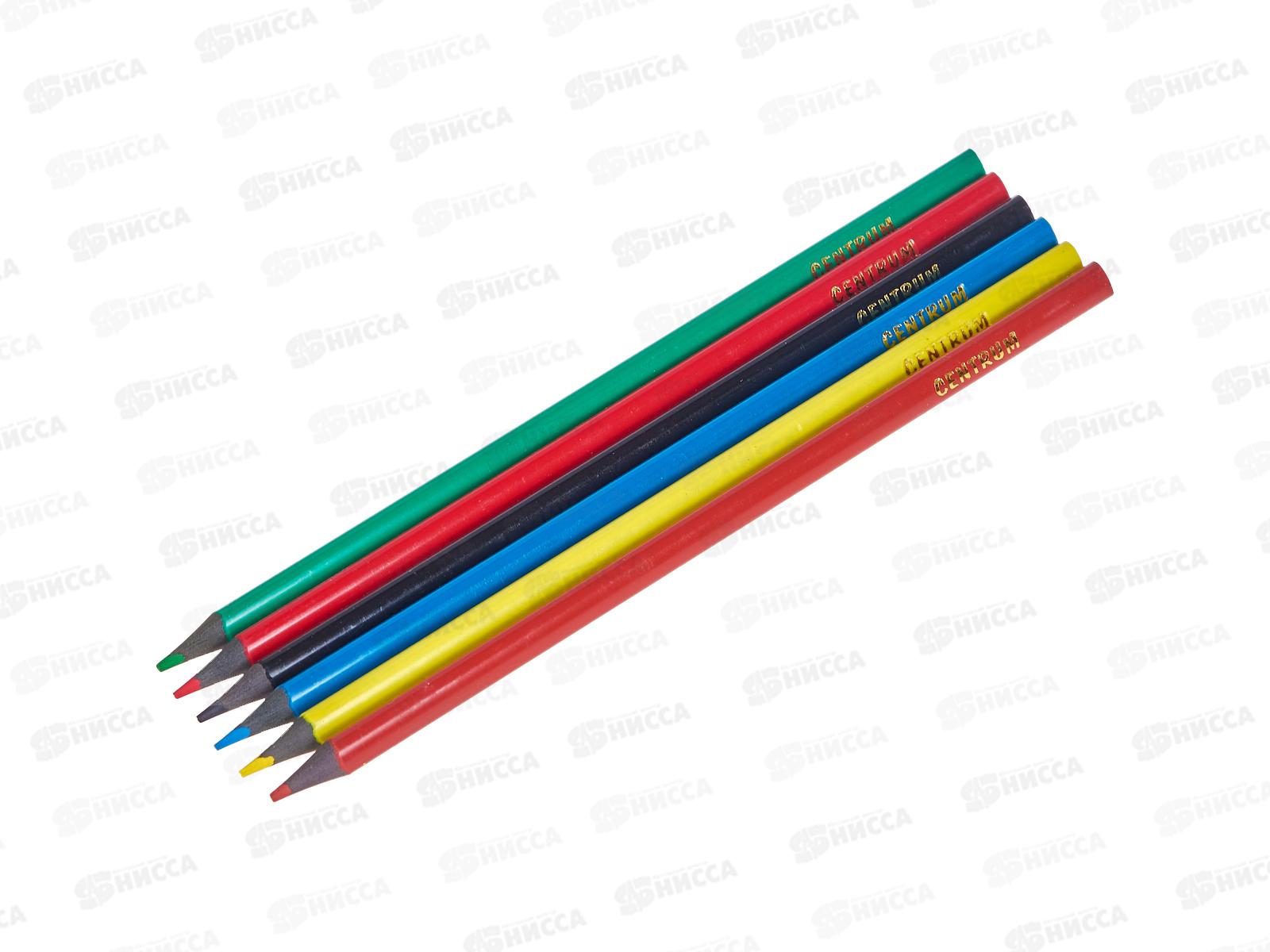 Карандаши 6 цветов  CENTRUM Лось, пластиковые трехгранные 86140 *24/288